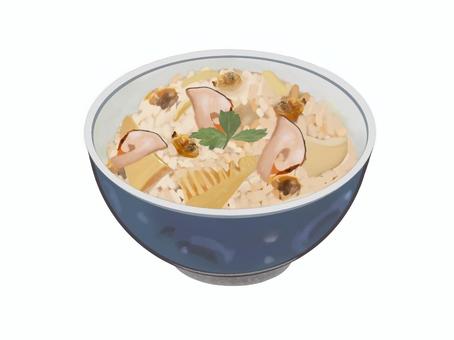炊き込みご飯25B 炊き込みご飯25B きのこ,筍,しじみ,炊き込みご飯,食べ物,和食,定食,米,ごはん,昼食のイラスト素材