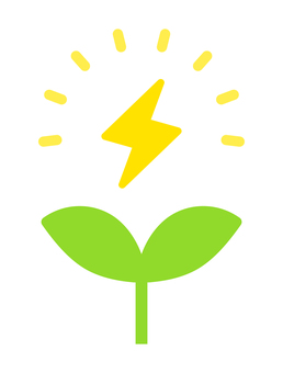 エコ電気アイコン エコ電気アイコン 節電,エコ,電気,アイコン,電力,エネルギー,シンプル,芽,葉のイラスト素材