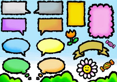 Illustration, speech balloon, colorful, tiny, JPG and PNG