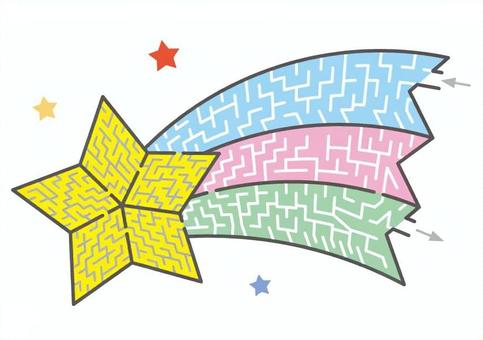 流れ星のきらきら迷路 流れ星,宇宙,迷路,知育,遊び,子ども,パステルカラーのイラスト素材