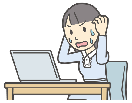 ノートパソコンで慌てている上品な女の子 パソコン,女性,女の子,オシャレ,人,人物,上品,お嬢様,女,若いのイラスト素材