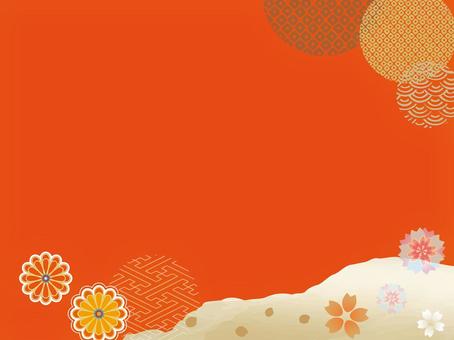 可愛い文様柄と桜の和風背景2 可愛い文様柄と桜の和風背景2 和,和柄,桜,背景,鹿の子,青海波,工字繋ぎ,文様,金,正月のイラスト素材