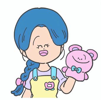 女性保育士の手描きイラスト（上半身） 保育士,幼稚園教諭,先生,保育園,幼稚園,療育園,児童発達支援士,女性,笑顔,手描きのイラスト素材
