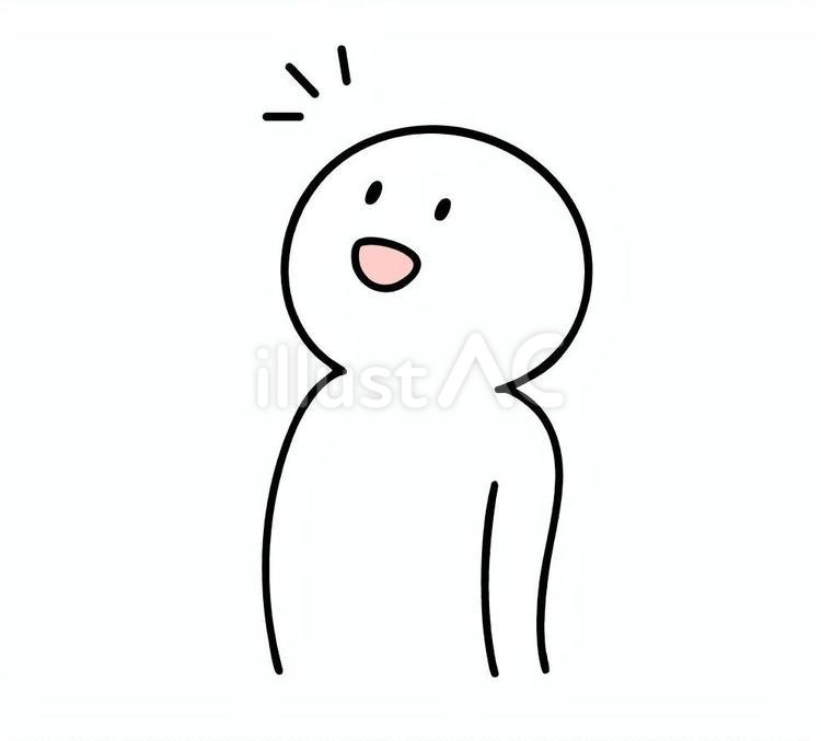 シャキーンと姿勢が正しい棒人間 笑顔,背筋,棒人間のイラスト素材