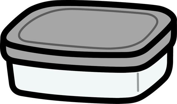 グレーのタッパーです。 プラスチック,容器,シンプル,保存,密閉,ボックス,フードコンテナ,キッチン,小物,収納のイラスト素材