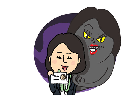 怪しい訪問販売員 怪しい,怖い,しつこい,恐怖,訪問販売,販売員,玄関,挨拶,pop調,挿絵のイラスト素材