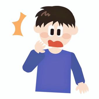 びっくり！驚く若い男の子 ビックリ,驚く,感情,ポーズ,若者,男性,男の子,人物,かわいい,シンプルのイラスト素材