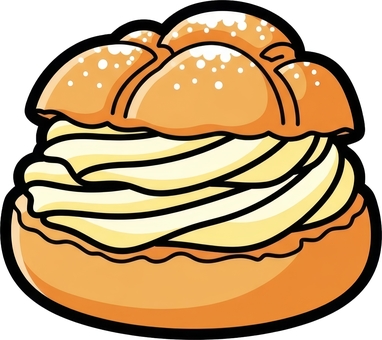 クリーム満タンのシュークリームのイラスト