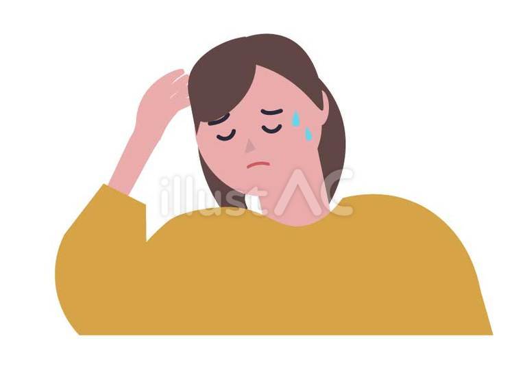 熱中症の女性 熱中症,熱射病,熱のイラスト素材