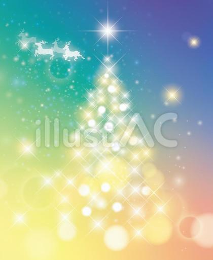 キラキラのクリスマスツリー背景01