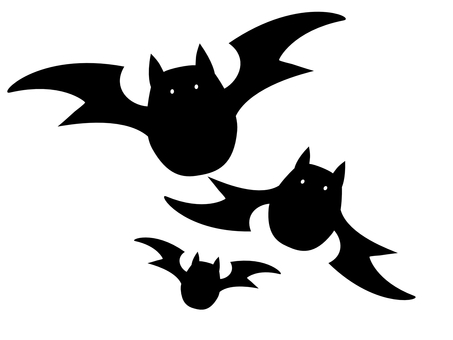 コウモリ2 コウモリ,目,翼,飛行,動物,哺乳類,複数,シルエットのイラスト素材