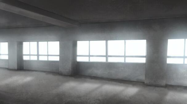 何もない室内　背景イラスト 廃ビル,廃墟,ビル,殺風景,室内,古い,空,何もない,部屋,建物のイラスト素材