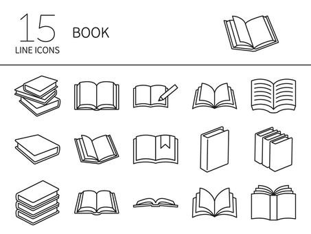 book icon set, este, estudio, libro, JPG and PNG