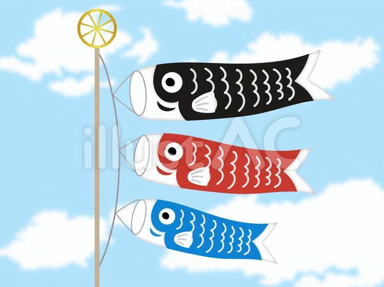 鯉のぼり（背景Ver） 鯉のぼり,こいのぼり,コイノボリのイラスト素材