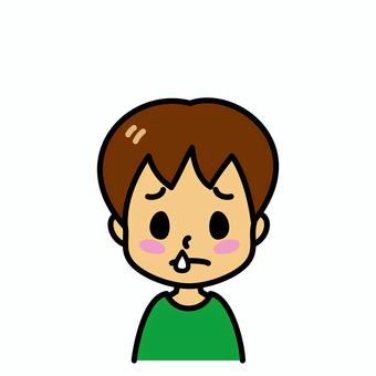 男の子　鼻水 子供,鼻水,風邪,鼻炎,病気,インフルエンザ,アレルギー,花粉症,症状,副鼻腔炎のイラスト素材
