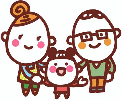 ３人家族 家族,３人,パパ,ママ,娘,女の子,仲良し,ファミリー,若夫婦,かわいいのイラスト素材