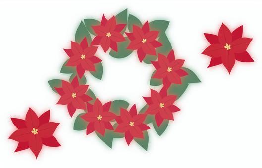 Poinsettia Christmas wreath, poinsettia, christmas, lease, JPG, PNG and AI