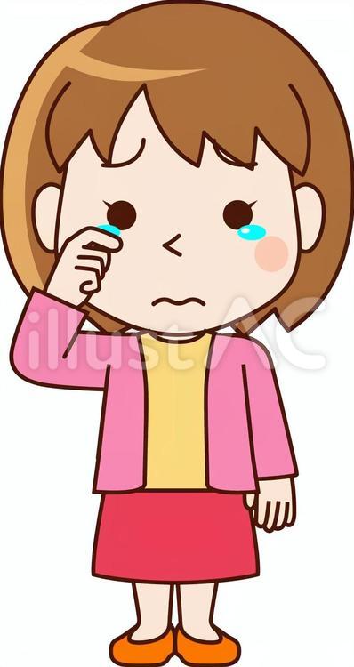 悲しむ主婦 悲しい,泣く,涙のイラスト素材