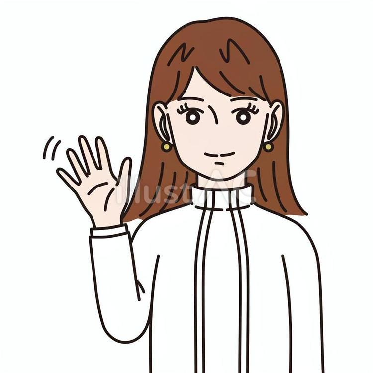 【アイコン用画像】女性_挨拶する_3 女性,表情,感情のイラスト素材