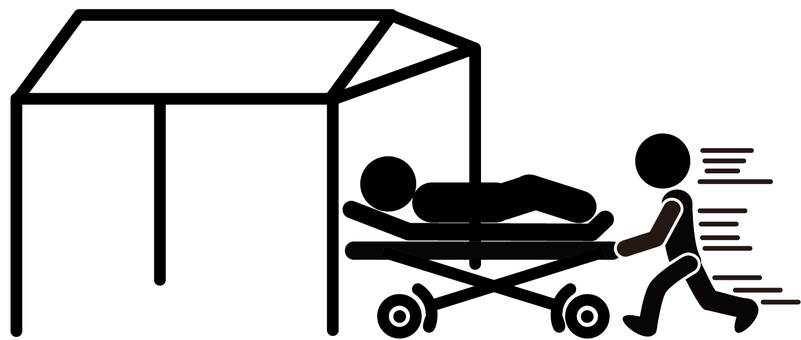 テントに病人を迅速に運ぶ人 テント,病人,迅速,運ぶ,救護室,運搬,休憩,設営,移動,ピクトグラムのイラスト素材