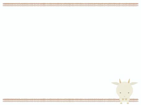 お辞儀をする白ヤギ（フレーム） お辞儀,ヤギ,白ヤギ,動物,かわいい,挨拶,会釈,フレームのイラスト素材