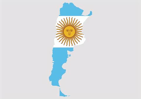アルゼンチン（国旗と地図） アルゼンチン,地図,国旗,外国,海外,地理,土地,国土,地形,世界のイラスト素材