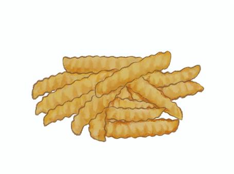 フライドポテト3 フライドポテト,ポテト,居酒屋,屋台,おつまみ,カフェ,クリンクルカットのイラスト素材