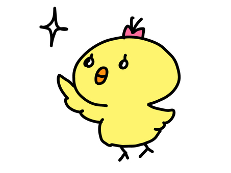 星を指さすひよこ 星を指さすひよこ ひよこ,可愛い,動物,挿絵,ゆるい,手描き,指差しのイラスト素材