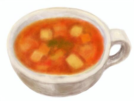 ミネストローネ ミネストローネ,スープ,温かい,飲み物,カップ,食事,リアル,美味しそう,単体のイラスト素材
