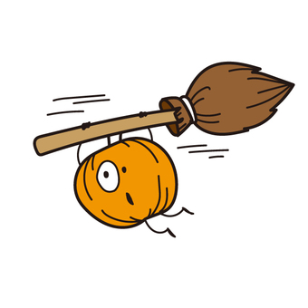 Halloween (Jack-o'-lantern on a flying broom), JPG, PNG and AI Halloween (Jack-o'-lantern on a flying broom), halloween, jack-o-lantern, borax, JPG, PNG and AI