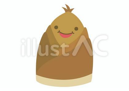 かわいいタケノコのイラスト(線なし)