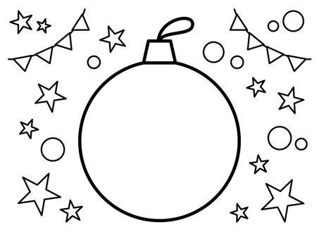 無地オーナメントのぬりえ ぬりえ,オーナメント,無地,ガーランド,星,シンプル,工作,線画のイラスト素材