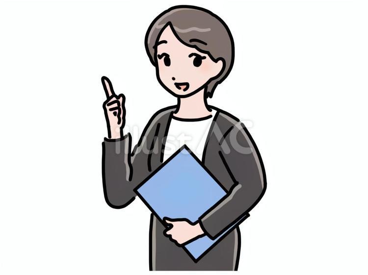 指をさすアドバイザーの女性 女性,指差し,ビジネスのイラスト素材