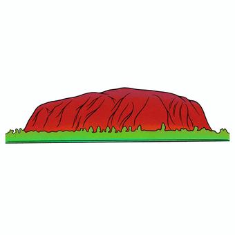 エアーズロック 世界遺産,手書きイラスト,文化遺産,シンプル,旅行,自然遺産,遺産,エアーズロックのイラスト素材