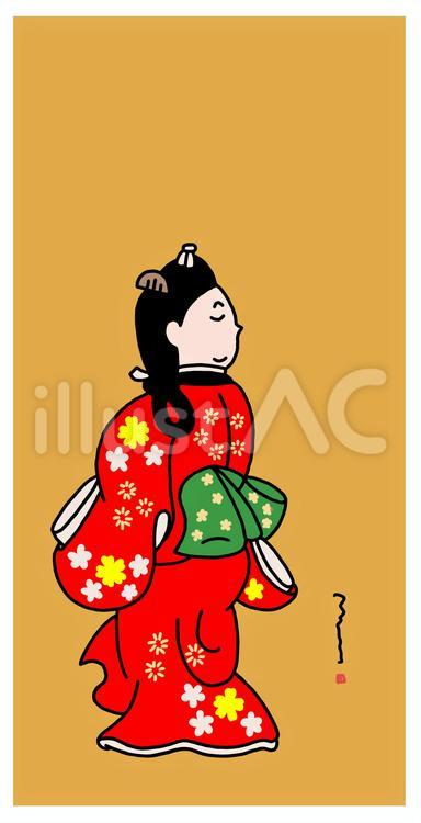 見返り美人 見返り美人,浮世絵,菱川師宣のイラスト素材