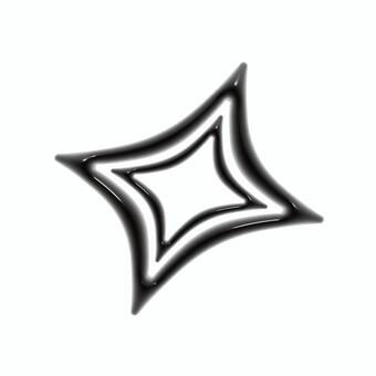 ぷっくりした黒いダイヤの3Dアイコン2 ダイヤ,キラキラ,アイコン,3d,立体,マーク,可愛い,輝き,フェミニン,キュートのイラスト素材