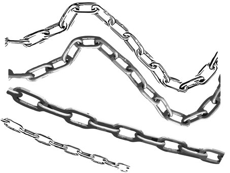 漫画風　鎖セット 装飾パーツ,部品,メタル,チェーン,セットのイラスト素材