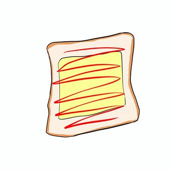 チーズを載せた食パン 食パン,チーズ,食べ物,シンプル,ケチャップのイラスト素材