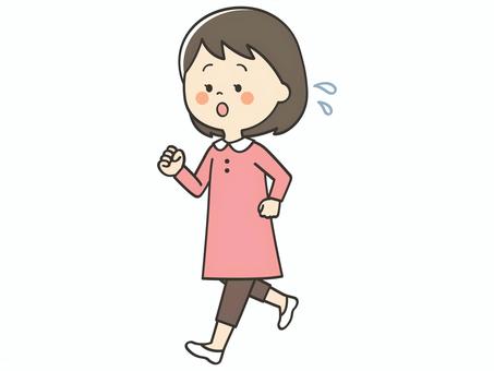 走る女の子 走る,歩く,マラソン,ジョギング,散歩,運動,かけっこ,ランニング,ウォーキング,有酸素運動のイラスト素材