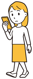  ロングヘア女性(黄)-246-全身