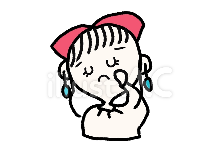 暗い表情の女の子イラスト 女の子,表情,上半身のイラスト素材