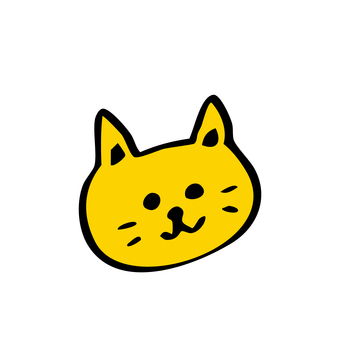 ゆるかわネコの顔アイコン ネコ,猫,ねこ,どうぶつ,動物,イラスト,アイコン,キャラ,キャラクター,シンプルのイラスト素材
