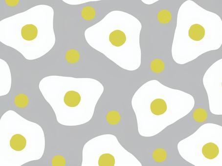 目玉焼きと黄身の柄 目玉焼き,卵,柄,食べ物,背景,白,黄色,グレー,模様,かわいいのイラスト素材