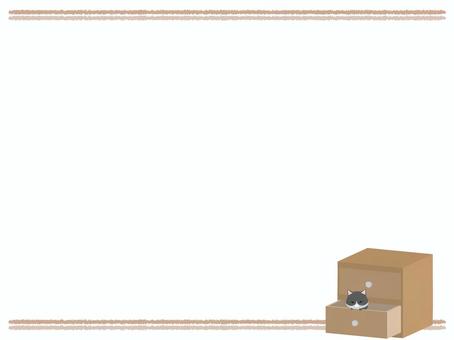 引き出し_猫 引き出し,猫,はちわれ,動物,かわいい,収納,フレームのイラスト素材