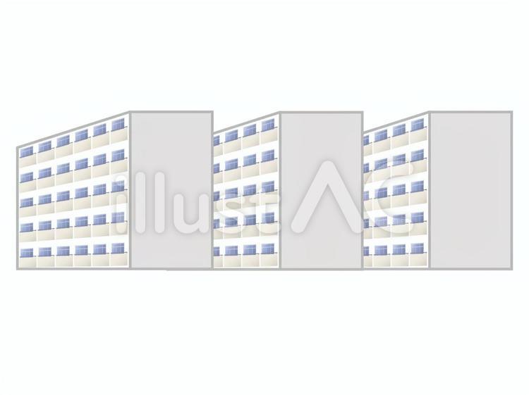 建物-３棟200607 団地,マンション,集合住宅のイラスト素材