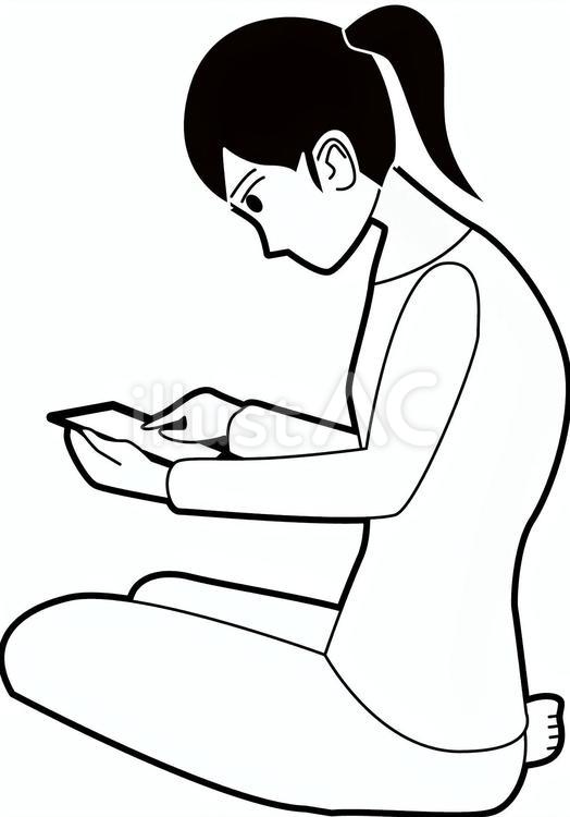 姿勢　悪い　 姿勢,悪い,女性のイラスト素材