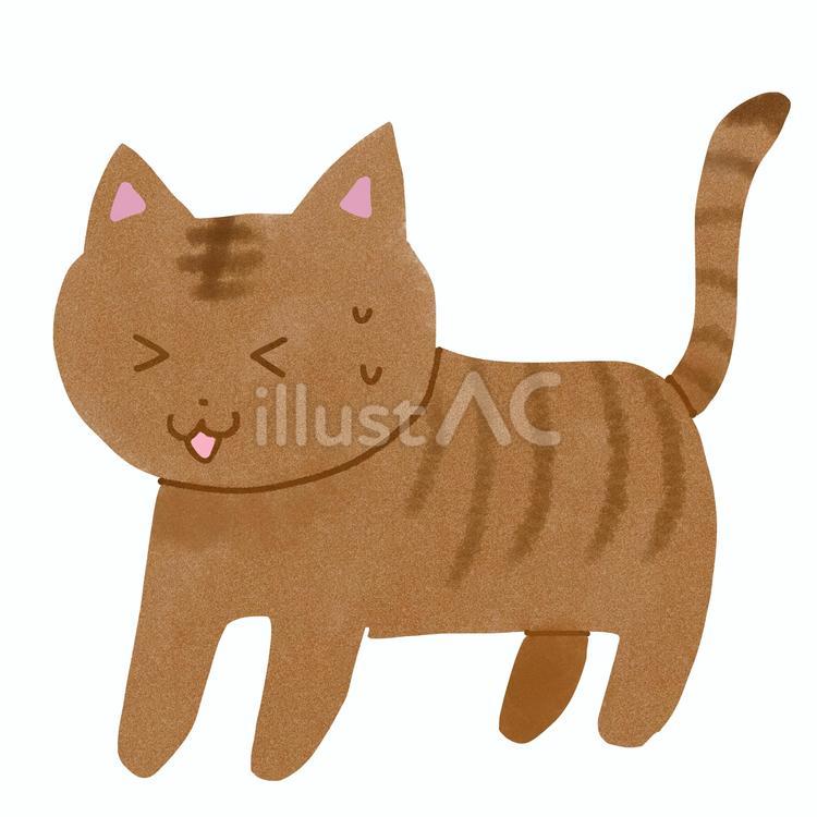 焦っているトラ柄の猫 猫,トラ柄,焦り顔のイラスト素材