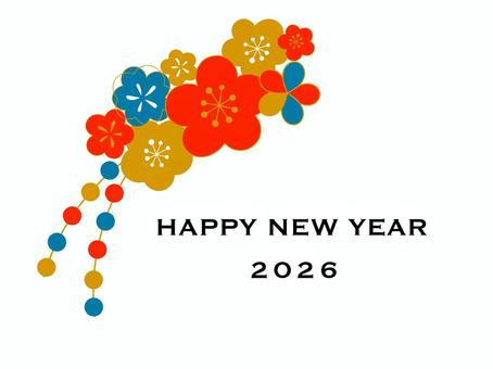 お正月カラー　和柄お花紺 正月,元旦,新年,新春,年賀,年賀状,年賀状素材,謹賀新年,和柄,和風のイラスト素材