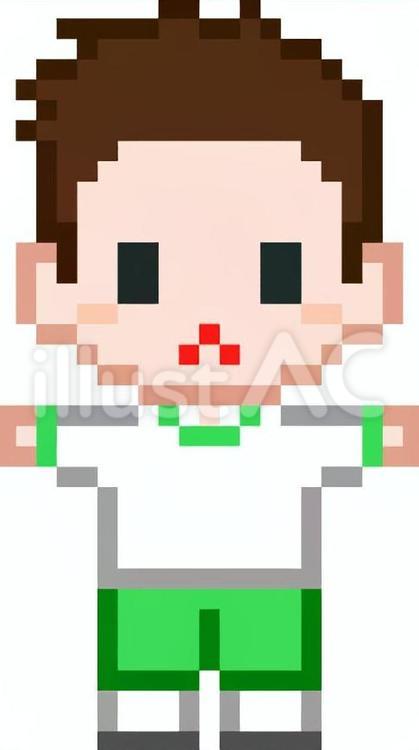 ドット絵の長袖体操着の男の子です。 ドット絵,体操着,シンプルのイラスト素材