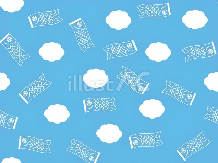 鯉のぼりの壁紙（青空） こいのぼり,背景,シームレスのイラスト素材